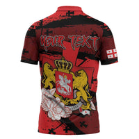 Personalized Georgia Zipper Polo Shirt Patron Saint Symbol - Wonder Print Shop