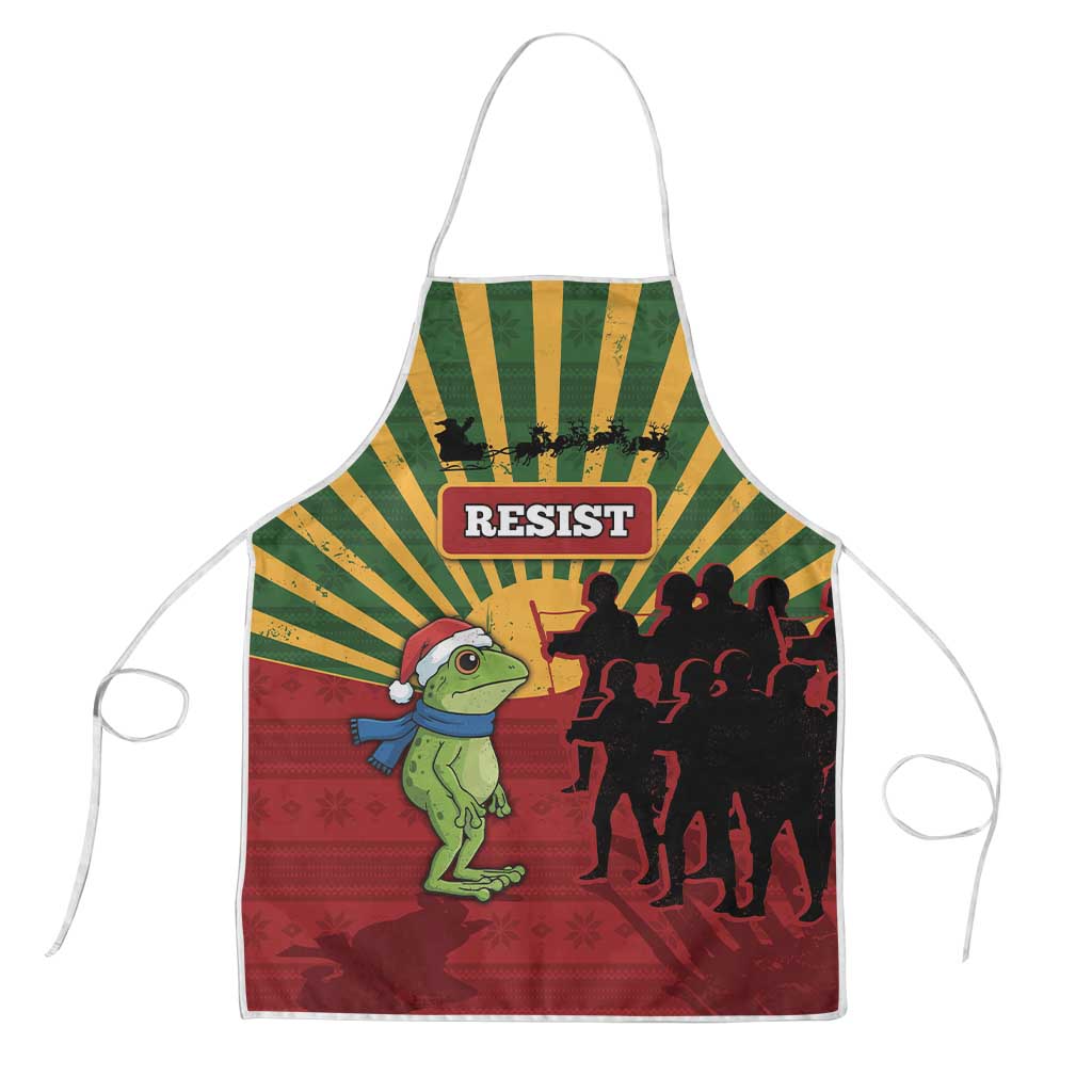 Merry Resistmas Apron Resist Portland Frog - Wonder Print Shop