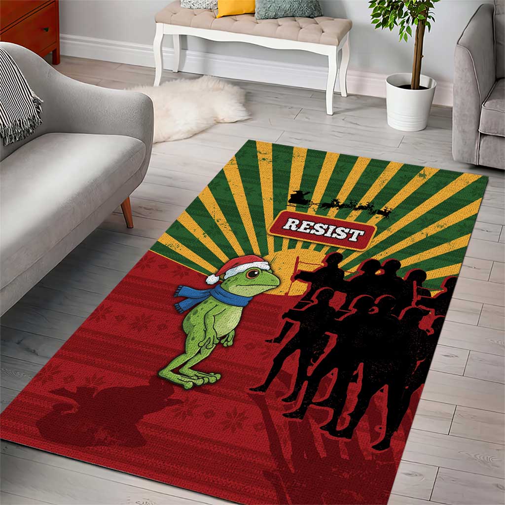 Merry Resistmas Area Rug Resist Portland Frog - Wonder Print Shop