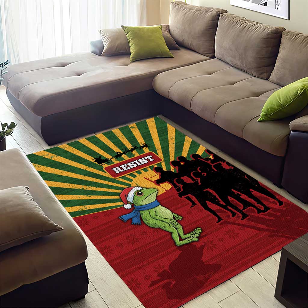 Merry Resistmas Area Rug Resist Portland Frog - Wonder Print Shop