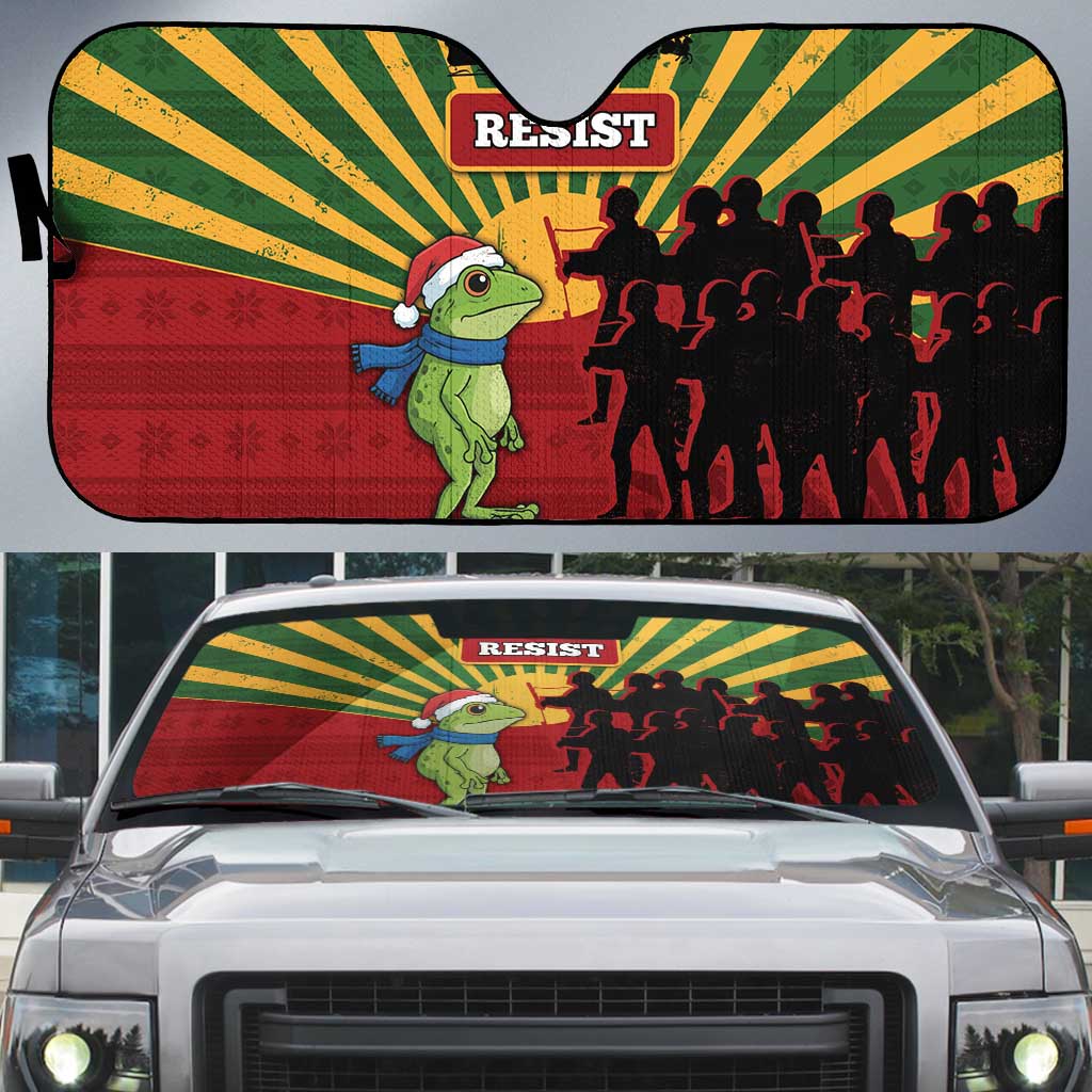 Merry Resistmas Auto Sun Shade Resist Portland Frog - Wonder Print Shop