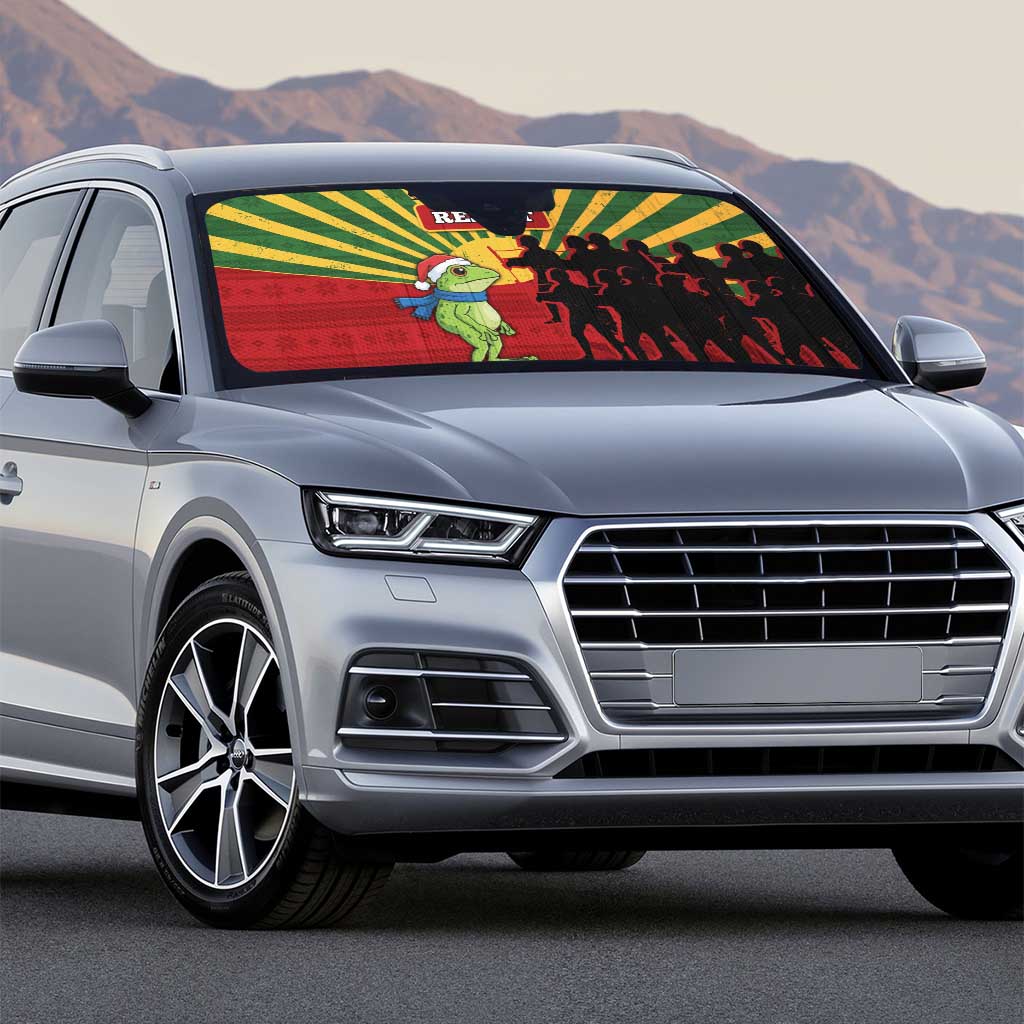 Merry Resistmas Auto Sun Shade Resist Portland Frog - Wonder Print Shop