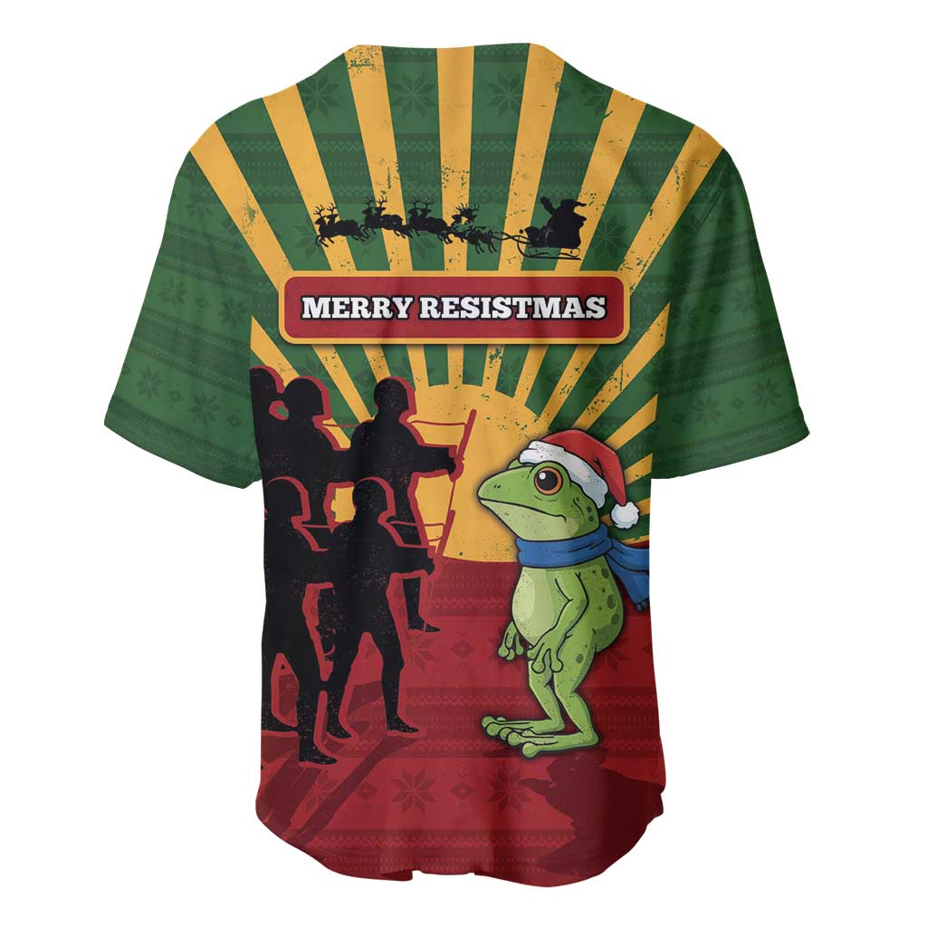 Merry Resistmas Baseball Jersey Resist Portland Frog - Wonder Print Shop