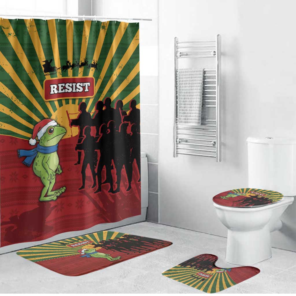 Merry Resistmas Bathroom Set Resist Portland Frog - Wonder Print Shop