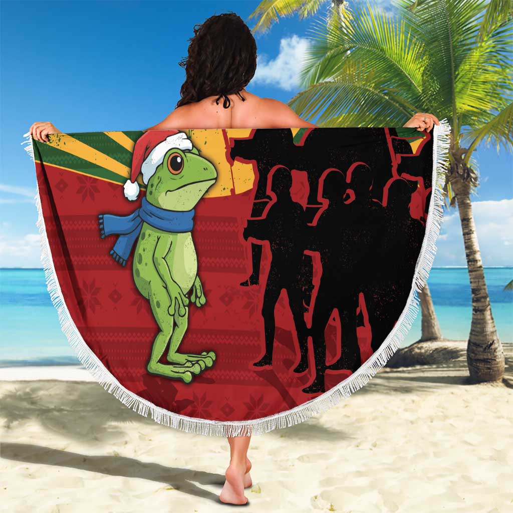 Merry Resistmas Beach Blanket Resist Portland Frog - Wonder Print Shop