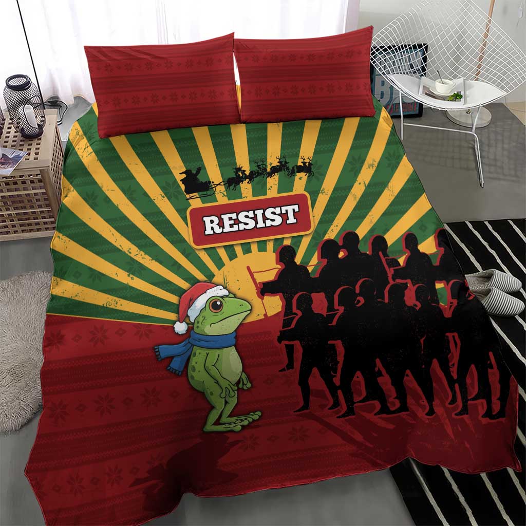 Merry Resistmas Bedding Set Resist Portland Frog - Wonder Print Shop