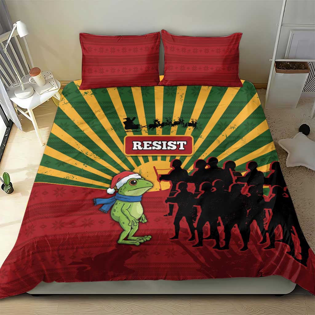 Merry Resistmas Bedding Set Resist Portland Frog - Wonder Print Shop