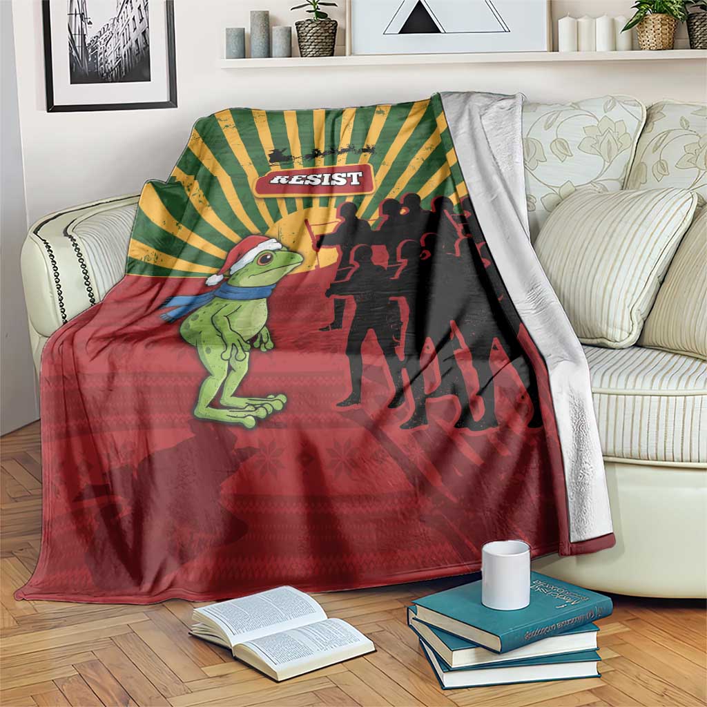 Merry Resistmas Blanket Resist Portland Frog - Wonder Print Shop