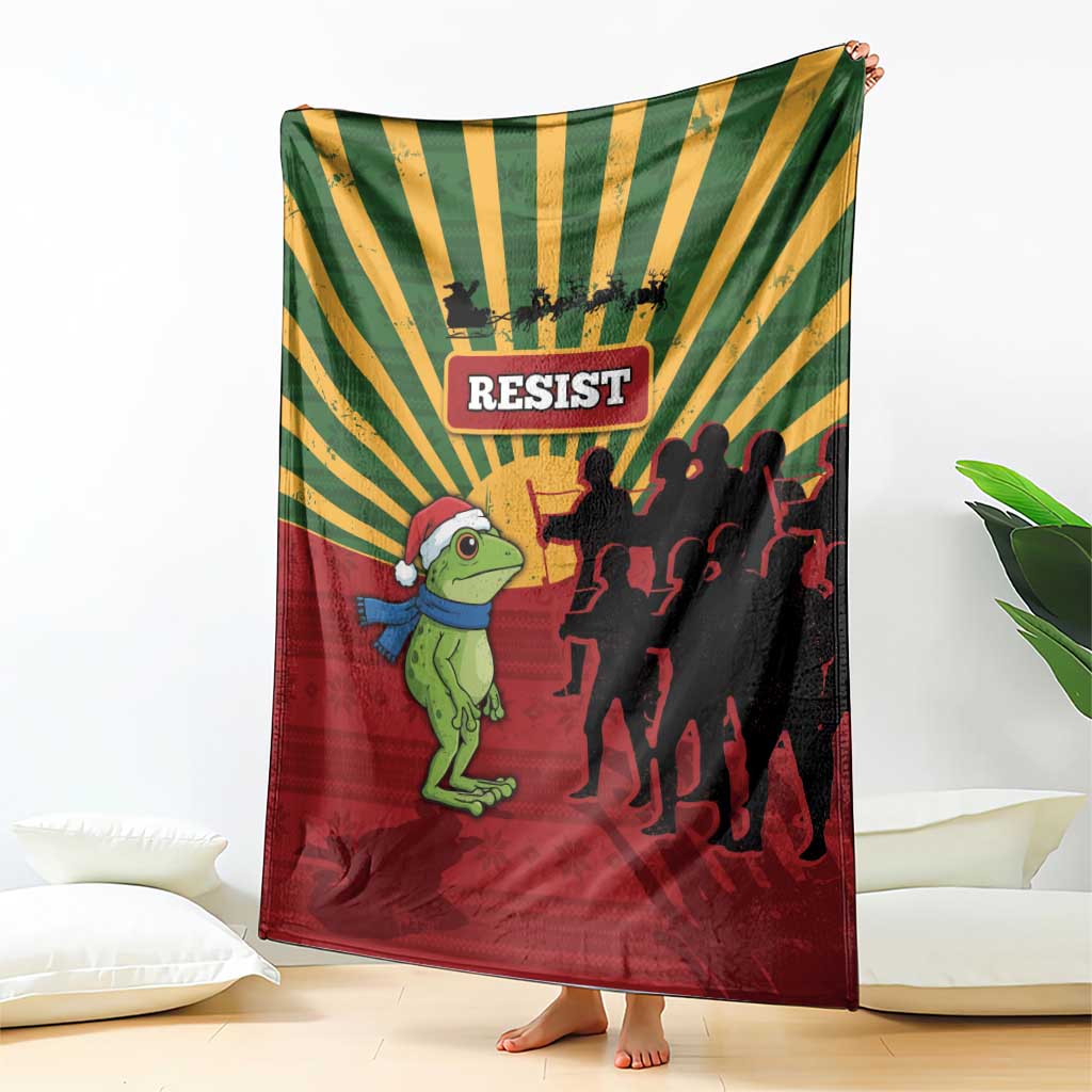 Merry Resistmas Blanket Resist Portland Frog - Wonder Print Shop