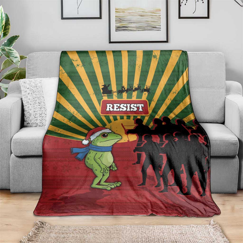 Merry Resistmas Blanket Resist Portland Frog - Wonder Print Shop