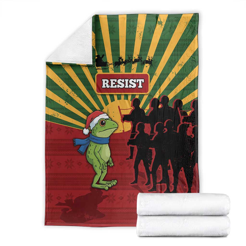 Merry Resistmas Blanket Resist Portland Frog - Wonder Print Shop