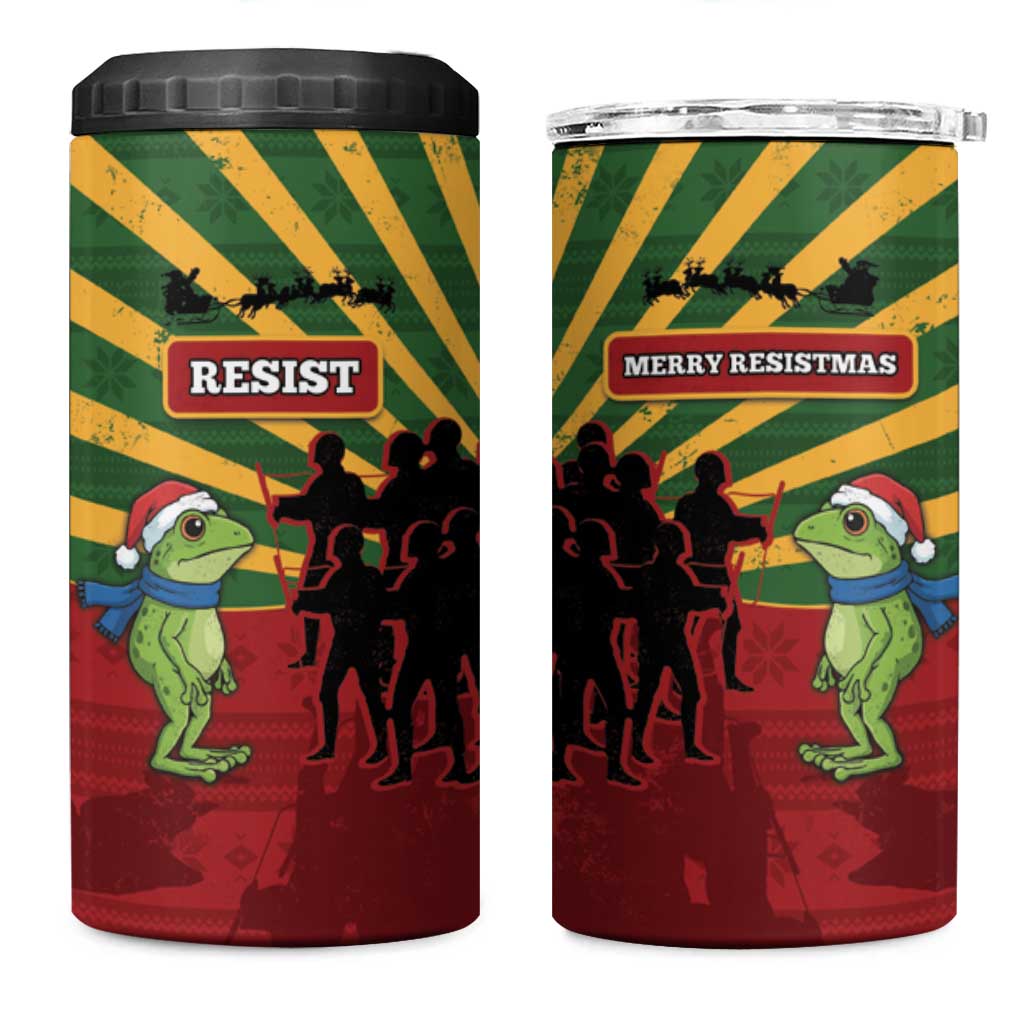 Merry Resistmas 4 in 1 Can Cooler Tumbler Resist Portland Frog - Wonder Print Shop