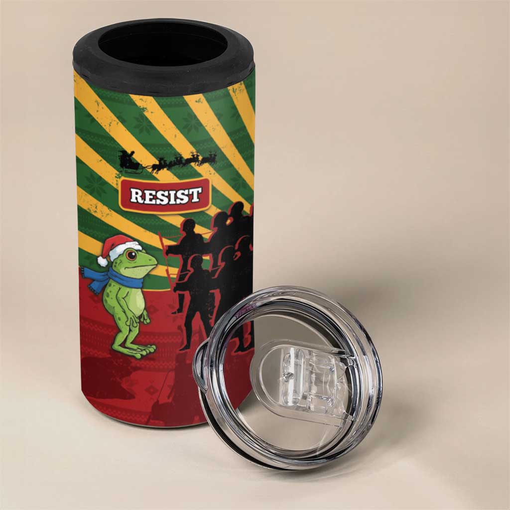 Merry Resistmas 4 in 1 Can Cooler Tumbler Resist Portland Frog - Wonder Print Shop