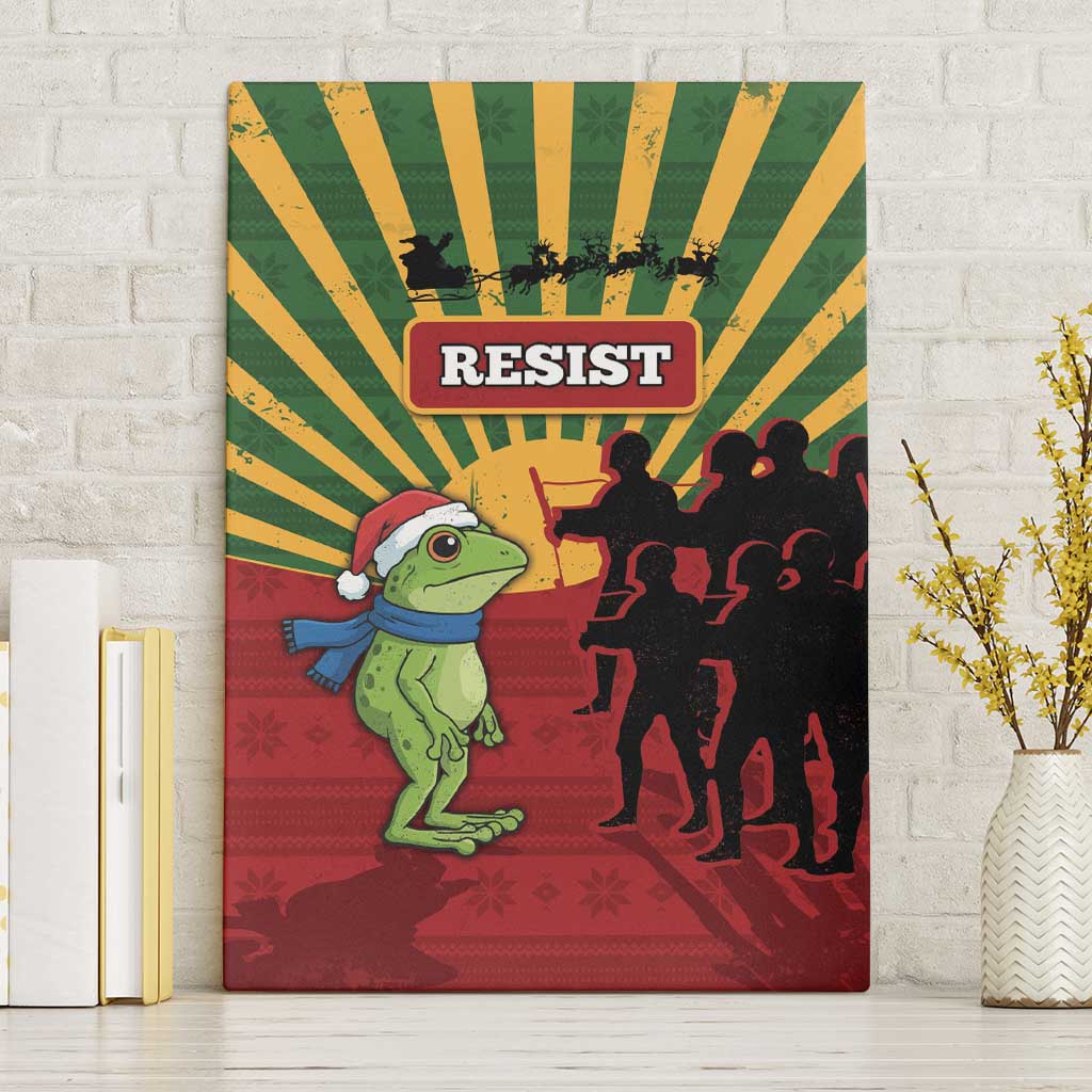 Merry Resistmas Canvas Wall Art Resist Portland Frog - Wonder Print Shop