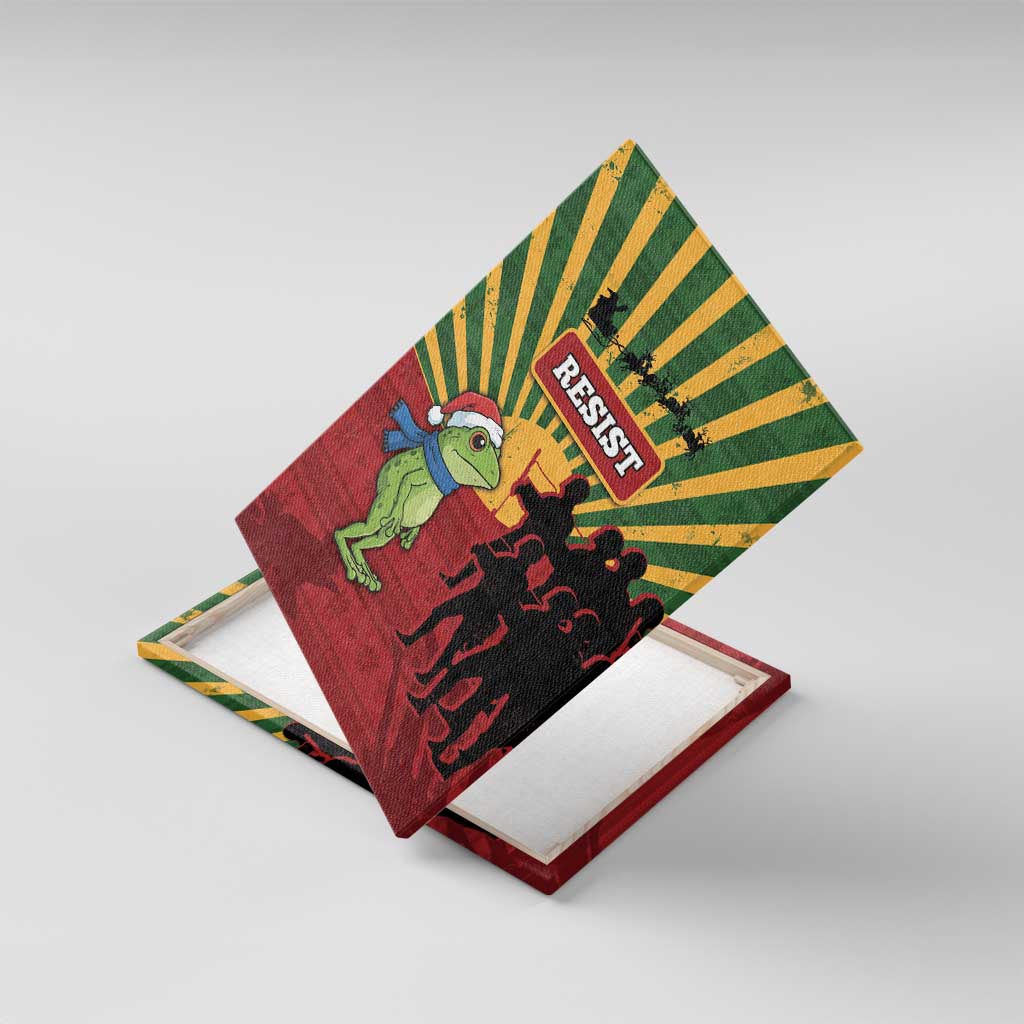 Merry Resistmas Canvas Wall Art Resist Portland Frog - Wonder Print Shop