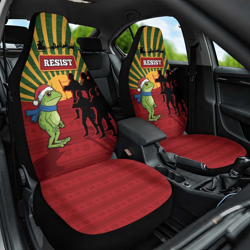 Merry Resistmas Car Seat Cover Resist Portland Frog - Wonder Print Shop