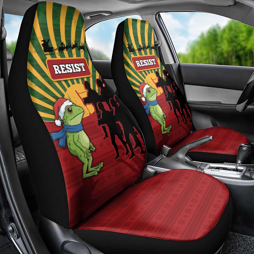 Merry Resistmas Car Seat Cover Resist Portland Frog - Wonder Print Shop