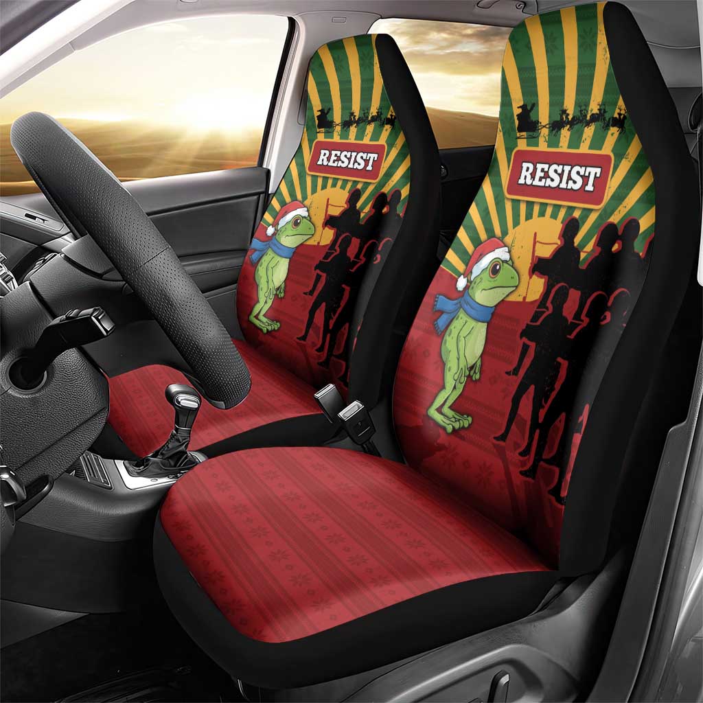 Merry Resistmas Car Seat Cover Resist Portland Frog - Wonder Print Shop