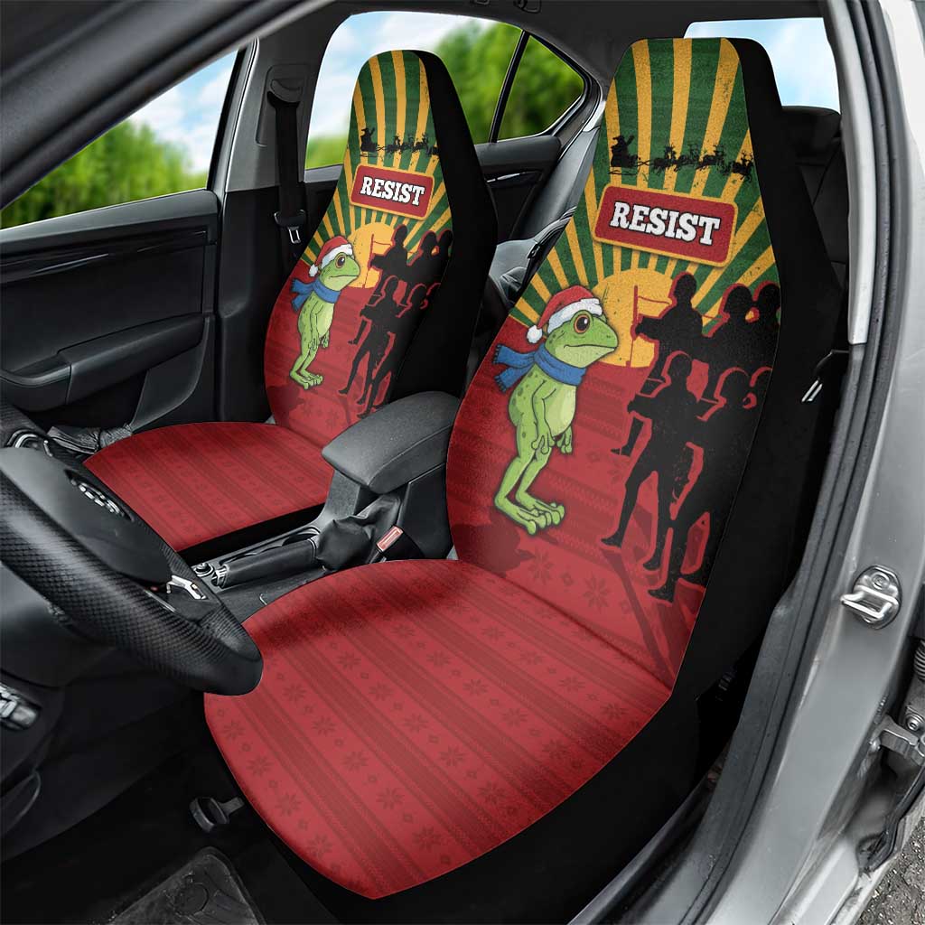 Merry Resistmas Car Seat Cover Resist Portland Frog - Wonder Print Shop