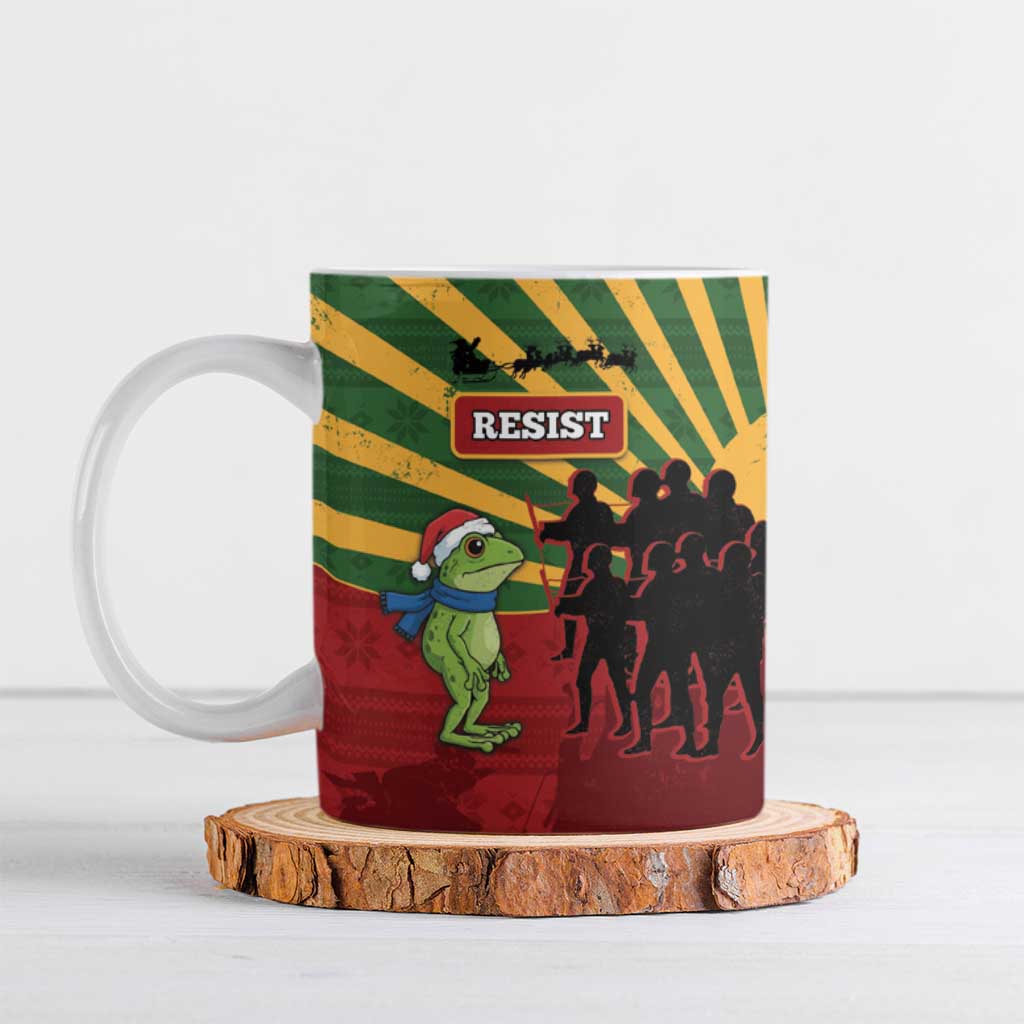 Merry Resistmas Ceramic Mug Resist Portland Frog - Wonder Print Shop