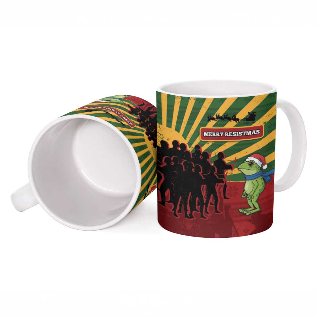 Merry Resistmas Ceramic Mug Resist Portland Frog - Wonder Print Shop