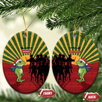 Merry Resistmas Ceramic Ornament Resist Portland Frog - Wonder Print Shop