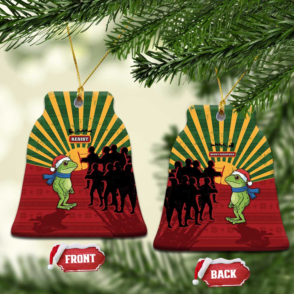 Merry Resistmas Ceramic Ornament Resist Portland Frog - Wonder Print Shop