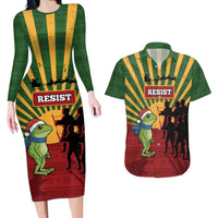 Merry Resistmas Couples Matching Long Sleeve Bodycon Dress and Hawaiian Shirt Resist Portland Frog - Wonder Print Shop