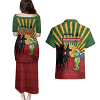 Merry Resistmas Couples Matching Puletasi and Hawaiian Shirt Resist Portland Frog - Wonder Print Shop