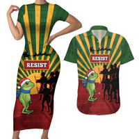 Merry Resistmas Couples Matching Short Sleeve Bodycon Dress and Hawaiian Shirt Resist Portland Frog - Wonder Print Shop