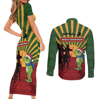 Merry Resistmas Couples Matching Short Sleeve Bodycon Dress and Long Sleeve Button Shirt Resist Portland Frog - Wonder Print Shop