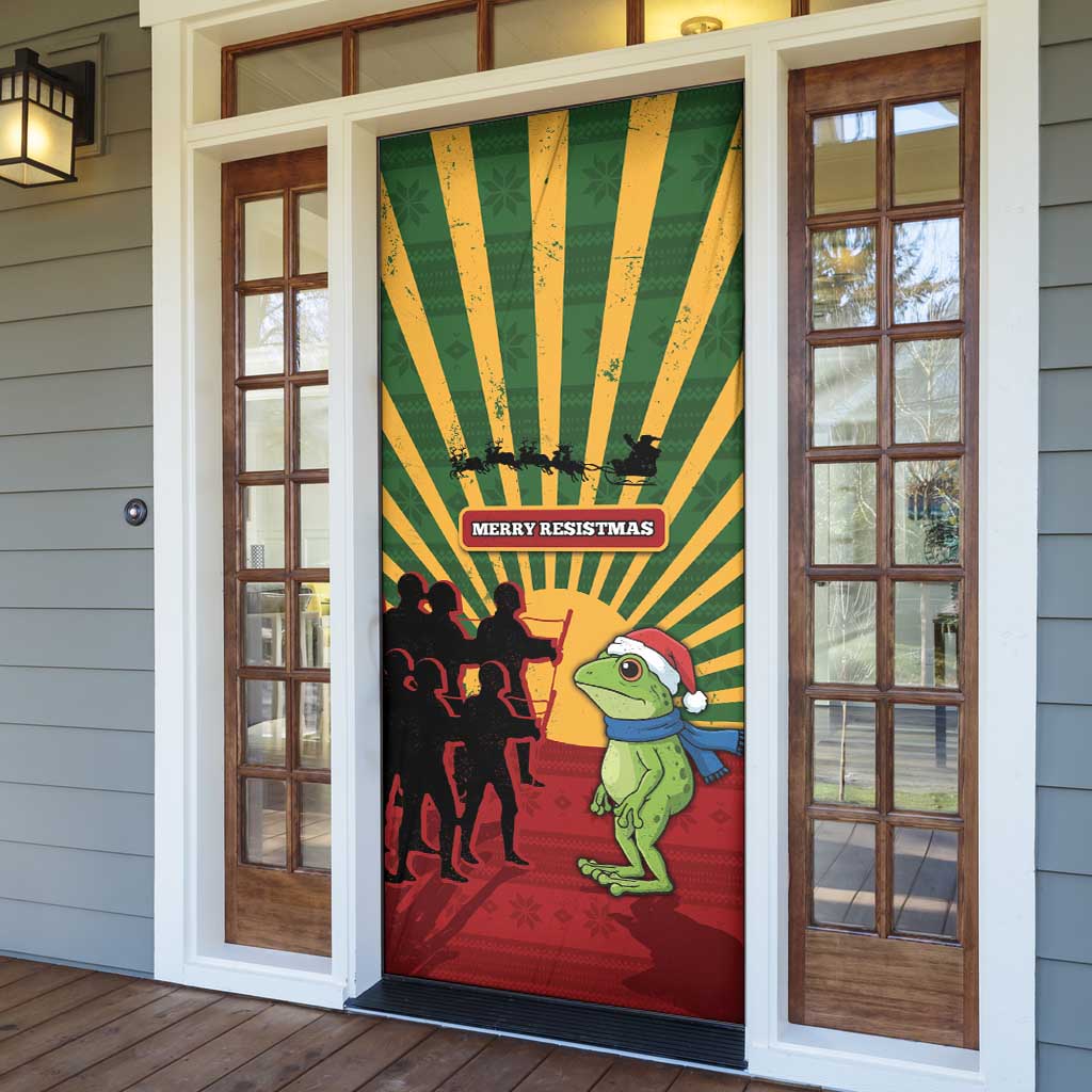 Merry Resistmas Door Cover Resist Portland Frog - Wonder Print Shop