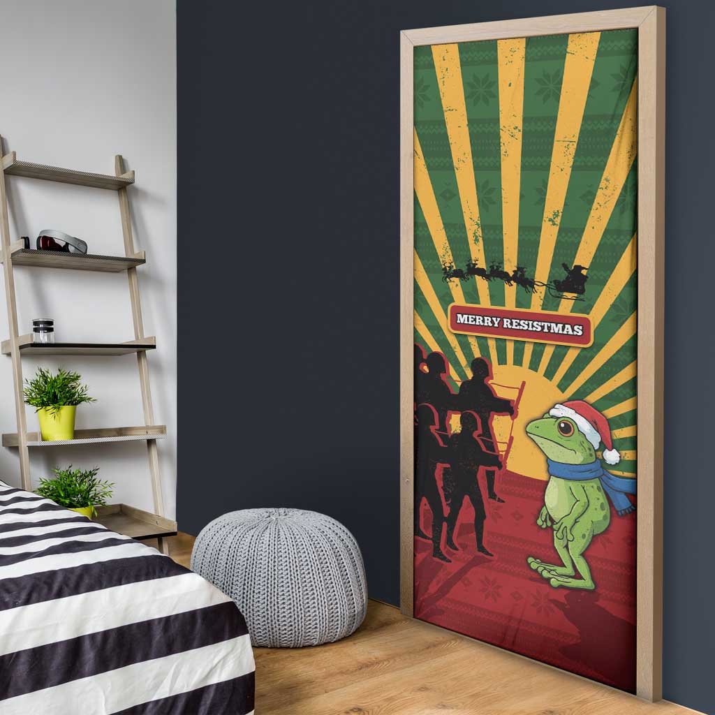 Merry Resistmas Door Cover Resist Portland Frog - Wonder Print Shop