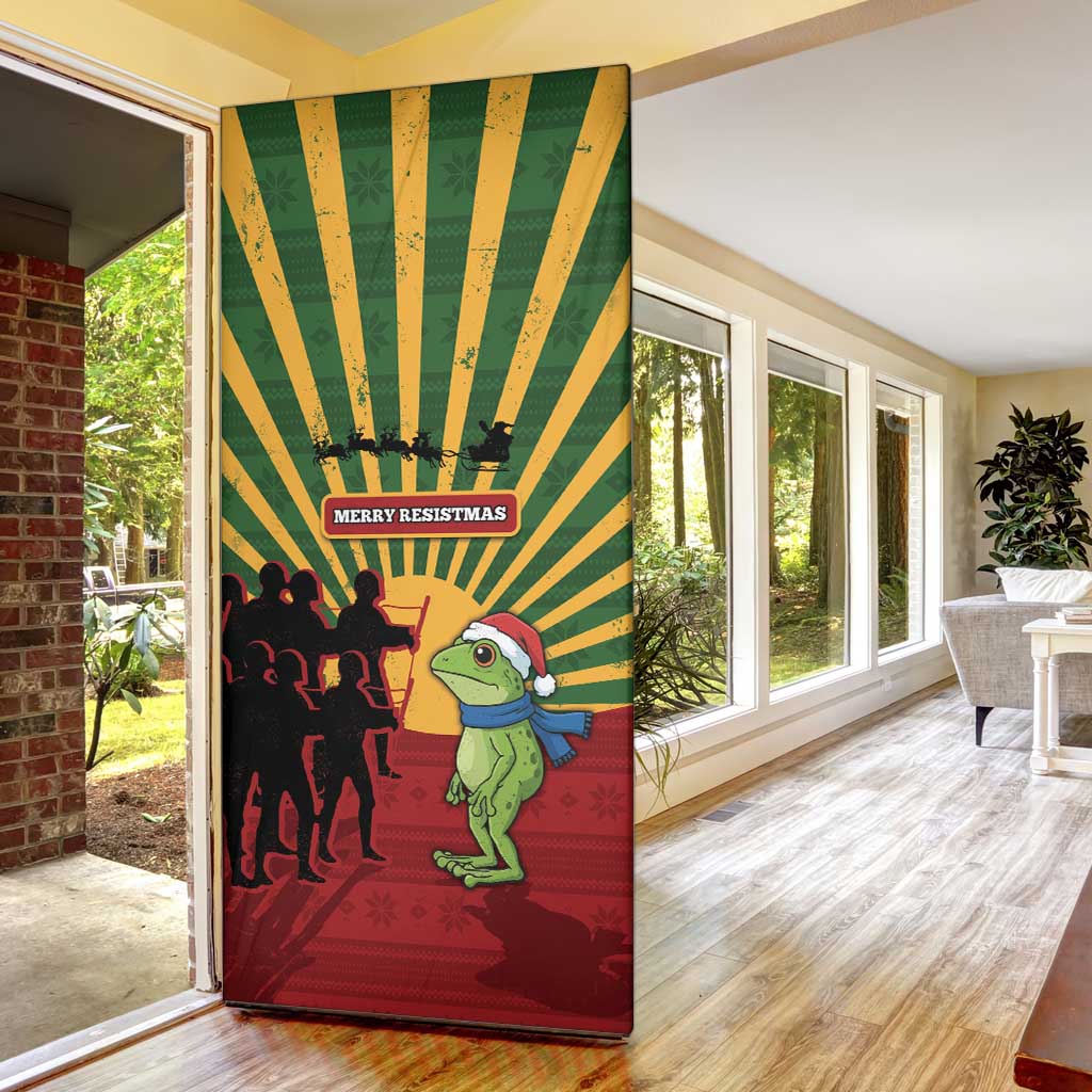 Merry Resistmas Door Cover Resist Portland Frog - Wonder Print Shop