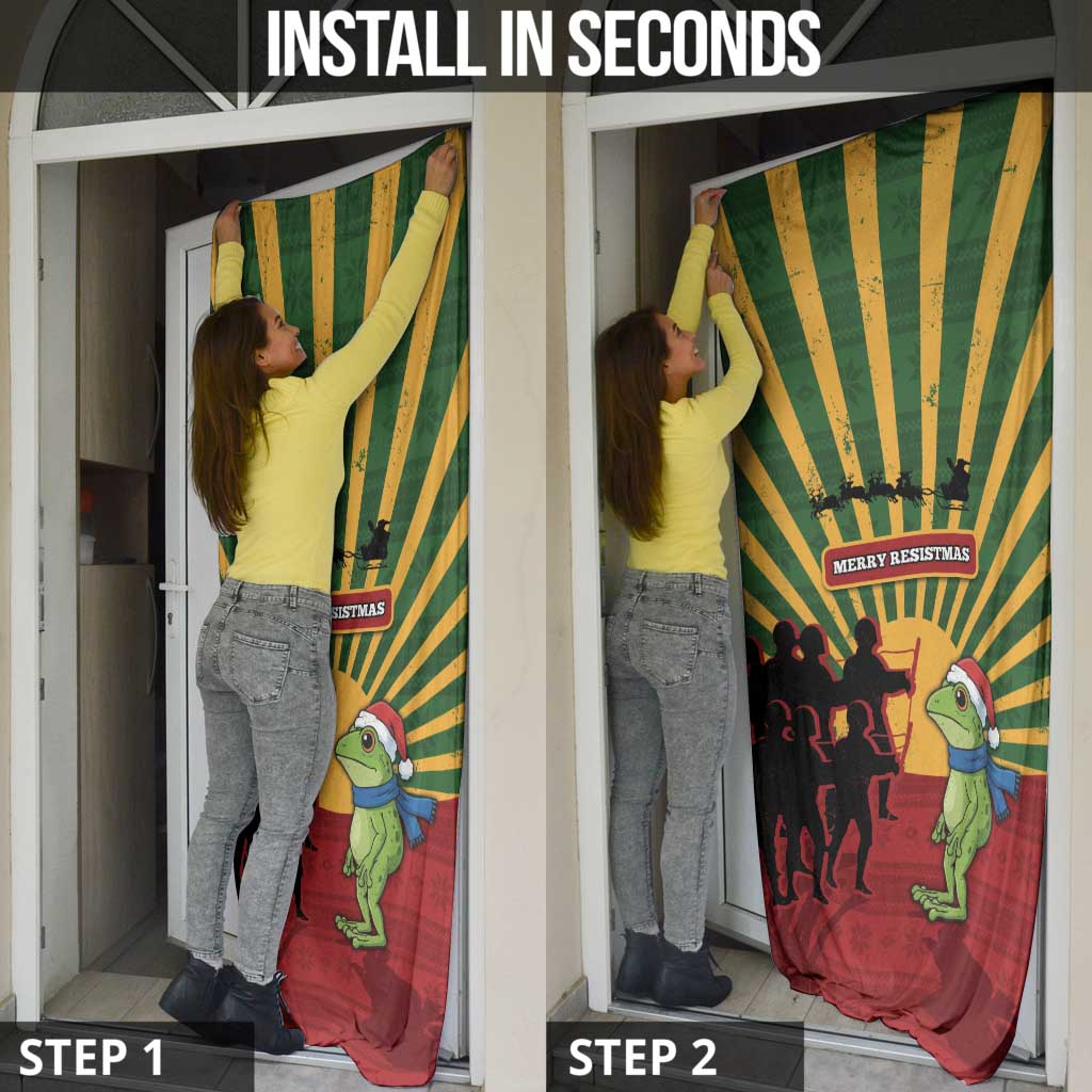 Merry Resistmas Door Cover Resist Portland Frog - Wonder Print Shop