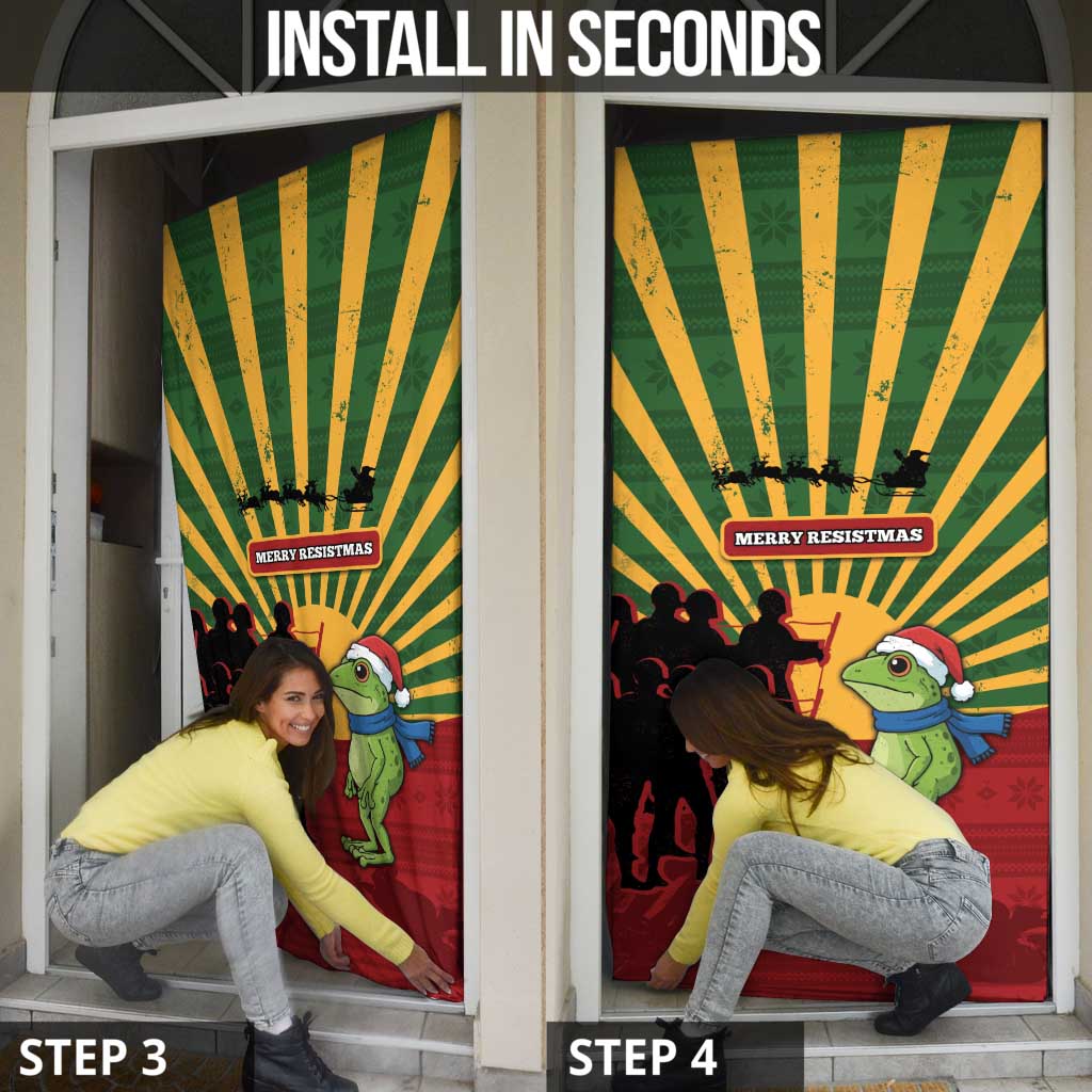 Merry Resistmas Door Cover Resist Portland Frog - Wonder Print Shop