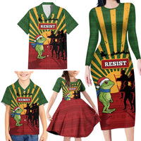 Merry Resistmas Family Matching Long Sleeve Bodycon Dress and Hawaiian Shirt Resist Portland Frog - Wonder Print Shop