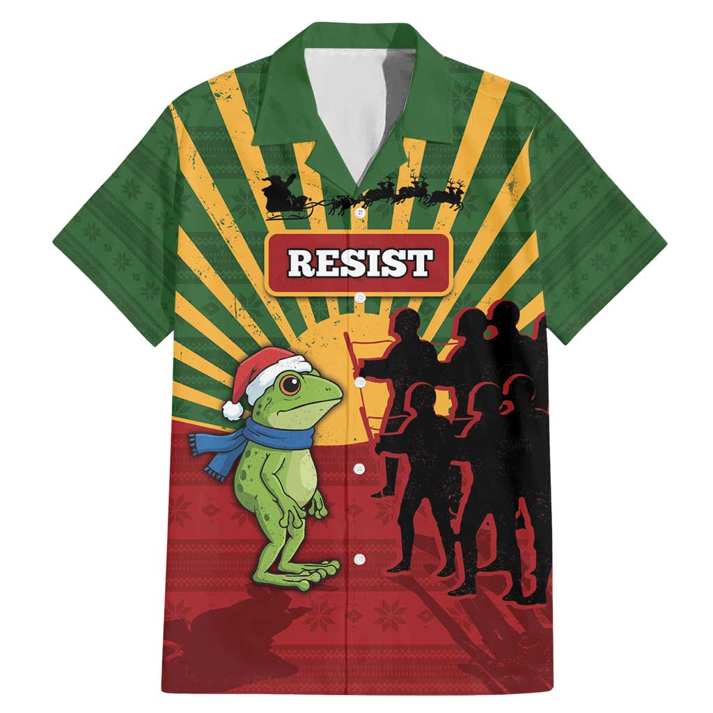 Merry Resistmas Family Matching Mermaid Dress and Hawaiian Shirt Resist Portland Frog - Wonder Print Shop