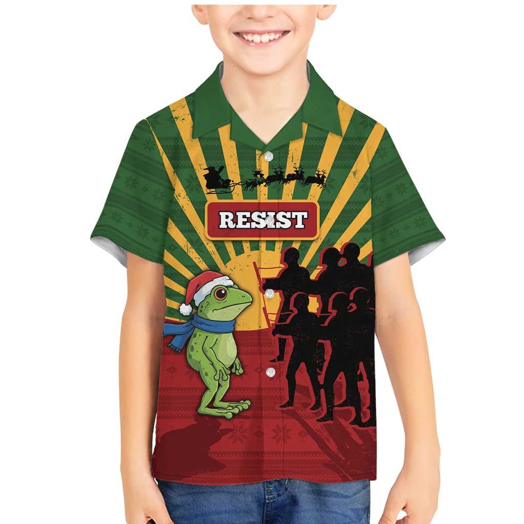 Merry Resistmas Family Matching Mermaid Dress and Hawaiian Shirt Resist Portland Frog - Wonder Print Shop