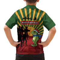 Merry Resistmas Family Matching Off The Shoulder Long Sleeve Dress and Hawaiian Shirt Resist Portland Frog - Wonder Print Shop