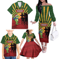 Merry Resistmas Family Matching Off The Shoulder Long Sleeve Dress and Hawaiian Shirt Resist Portland Frog - Wonder Print Shop