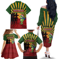 Merry Resistmas Family Matching Off The Shoulder Long Sleeve Dress and Hawaiian Shirt Resist Portland Frog - Wonder Print Shop