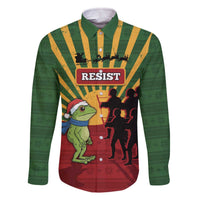 Merry Resistmas Family Matching Off The Shoulder Long Sleeve Dress and Hawaiian Shirt Resist Portland Frog - Wonder Print Shop