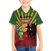 Merry Resistmas Family Matching Off The Shoulder Long Sleeve Dress and Hawaiian Shirt Resist Portland Frog - Wonder Print Shop