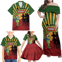 Merry Resistmas Family Matching Off Shoulder Maxi Dress and Hawaiian Shirt Resist Portland Frog - Wonder Print Shop