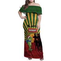 Merry Resistmas Family Matching Off Shoulder Maxi Dress and Hawaiian Shirt Resist Portland Frog - Wonder Print Shop