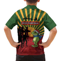 Merry Resistmas Family Matching Puletasi and Hawaiian Shirt Resist Portland Frog - Wonder Print Shop