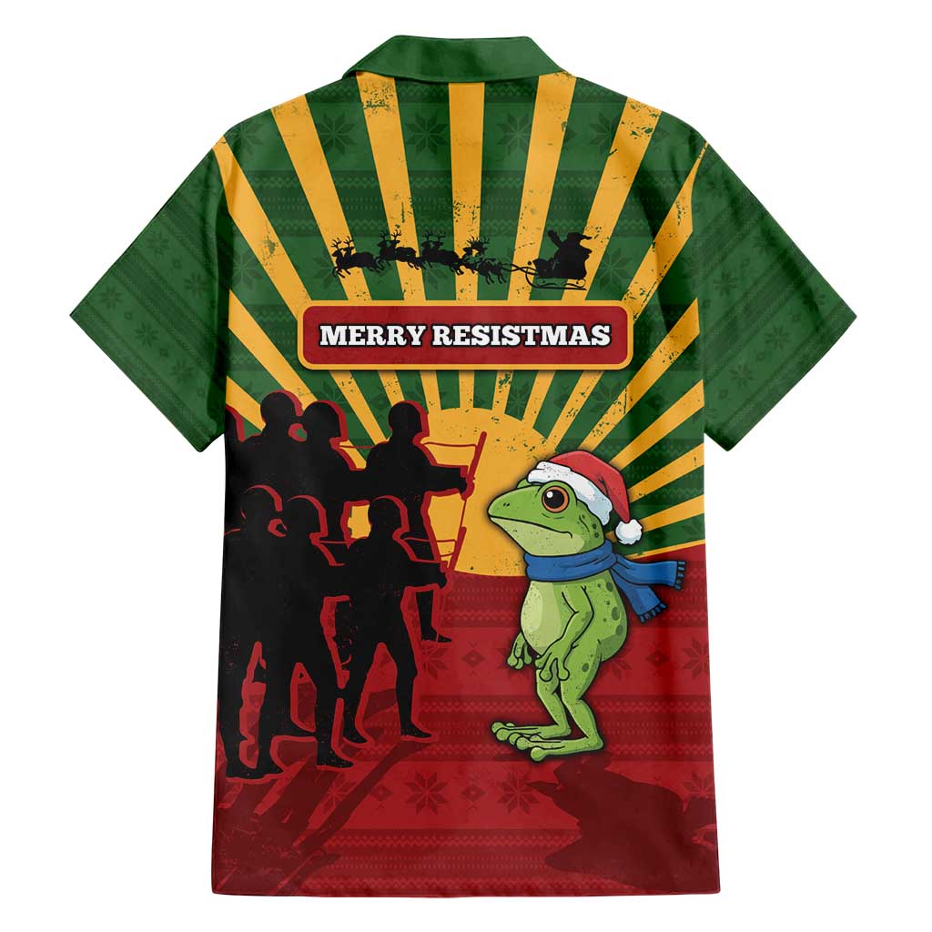 Merry Resistmas Family Matching Puletasi and Hawaiian Shirt Resist Portland Frog - Wonder Print Shop