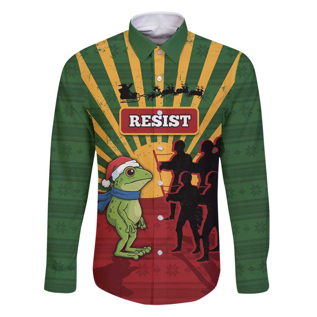Merry Resistmas Family Matching Puletasi and Hawaiian Shirt Resist Portland Frog - Wonder Print Shop