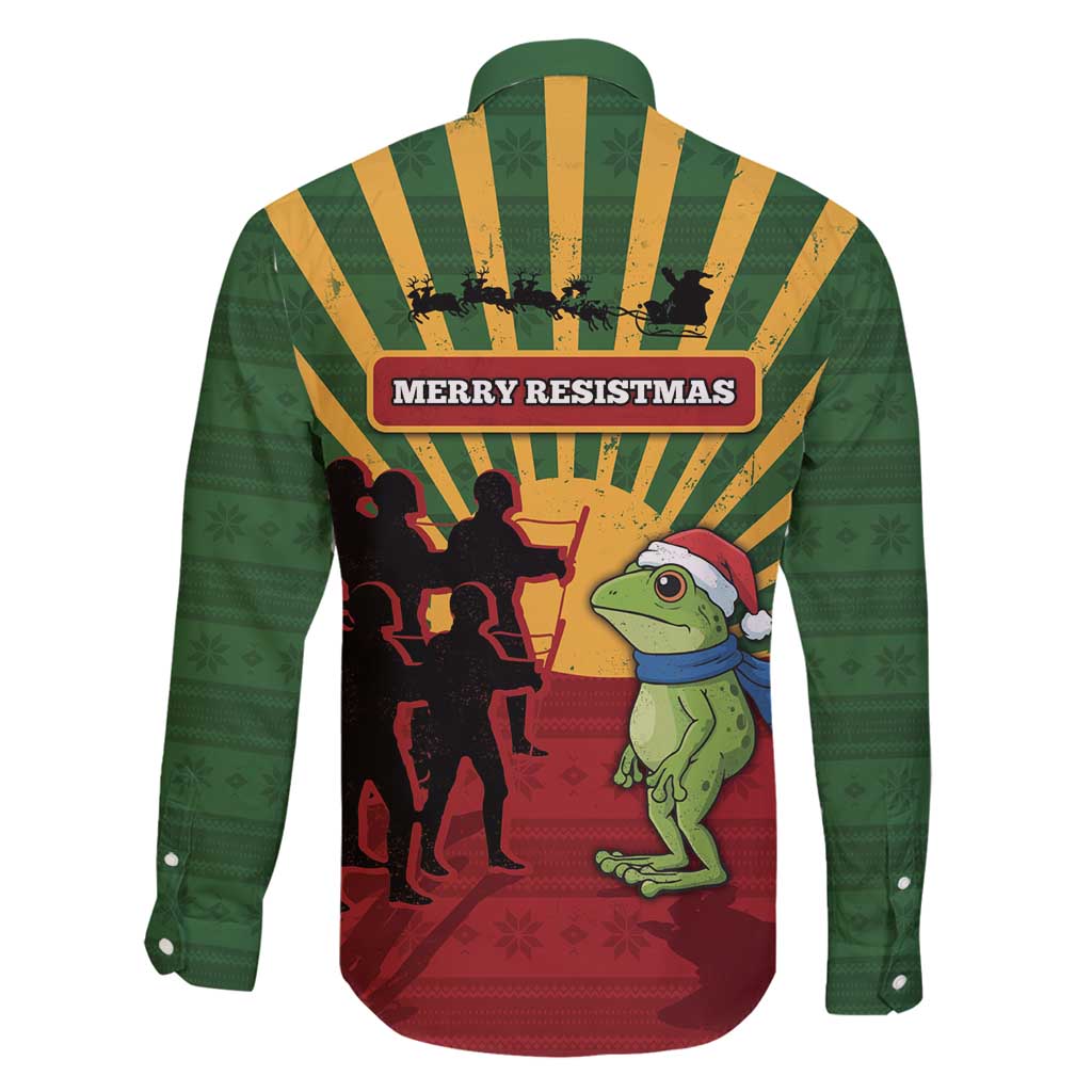 Merry Resistmas Family Matching Puletasi and Hawaiian Shirt Resist Portland Frog - Wonder Print Shop
